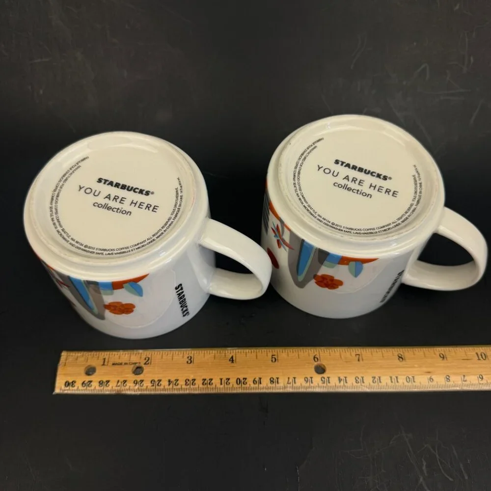 Set of 2 Starbucks You Are Here Collection Hawaii Mug Blue‎ Ceramic About 13 oz